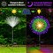4 Pcs Mardi Gras Solar Firework Stake Lights 180 LED 8 Modes Solar Lights Waterproof LED Lamps Outdoor Decoration for Yard Pathway Garden Decor(Green, Yellow, Purple)